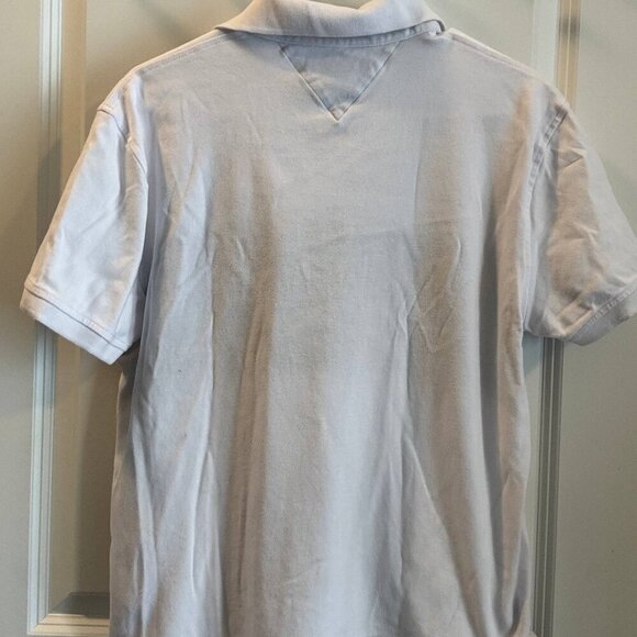 Tommy Hilfiger Polo Shirt Mens Size Medium White Short Sleeve Button Outdoor - Picture 4 of 4